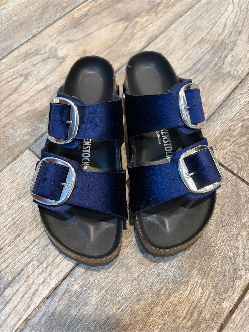 Birkenstock Women's Arizona Big Buckle Sandals Midnight Velvet size 41 narrow